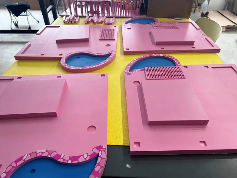 Barbie DreamHouse console panels being finished