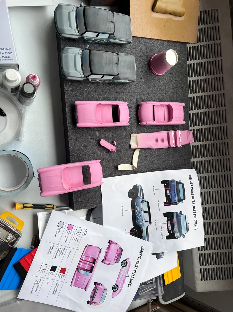 Painted parts for the Barbie DreamHouse console